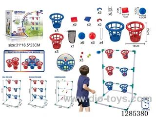 Throw-and-Catch Basket, Step Balls, and Sandbags 3-in-1