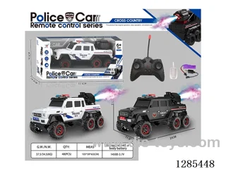 1:18 27MHz 6-Wheel 5ch RC Police Car with Lights and Spray included battery 2 colors