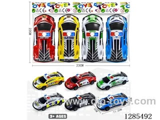 pull back 6-Color Alloy Police Cars (with police lights, 4PCS)