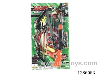 soft bullet gun + bow and arrow