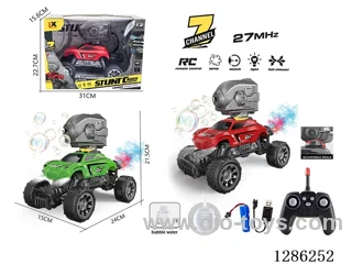 1:16 27MHz RC 7ch 4-Wheel Rock Crawler + RC Bubble Cannon + 1 Bottle of Bubble Solution + Spotlight + Water-Filling Bottle for Sprayer (Battery Included)