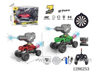 1:16 27MHz RC 7ch 4-Wheel Rock Crawler + RC Water Gun Cannon + Sprayer + One-Button Demo + 1 Loading Funnel + Spotlight + Water-Filling Bottle for Sprayer (Battery included)