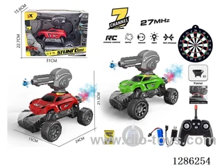 1:16 27MHz RC 7ch 4-Wheel Rock Crawler + RC Water Cannon Turret + Spray + One-Button Demo + 1 Pack of Dry Water Ammo + 1 Loading Funnel + Spotlight + Spray Bottle with Water Filler (Battery included)