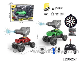 1:16 27MHz RC 6ch 4-Wheel Rock Crawler + RC Water Gun Turret + 1 Funnel + Spotlight (Battery Included)