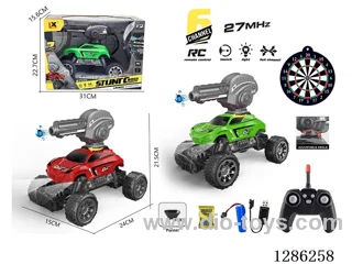 1:16 27MHz RC 6ch 4-Wheel Rock Crawler + RC Water Ball Turret + 1 Pack of Dry Water Balls + 1 Loading Funnel + Spotlight (Battery Included)