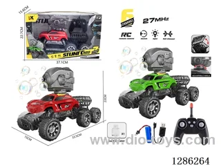 1:16 27MHz RC 6ch 6-Wheel Rock Crawler + RC Bubble Cannon + 1 Bottle of Bubble Solution + Spotlight (Batteries Included)