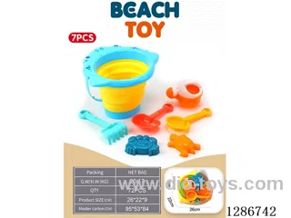 Medium-Sized Folding Beach Bucket, 7PCS 2 colors