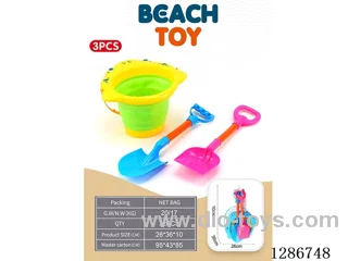 Medium-Sized Folding Beach Buckets, 3PCS 2 colors