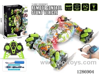 2.4G RC Stunt Side-Wheel Drive Transformable Car W L/M/ Dual Remote Control Version(Battery Included)