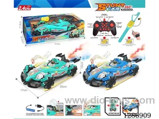 2.4G 1:12 13ch Dual-Controller Stunt Car W L/M/spray (Battery Included) – Assorted Colors: Blue, Green (GCC)