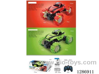 2.4G Off-Road Exploding Tires RC Car with Lights, Dual Remote Controls, and Battery Included (3.7V + USB Charging Cable)