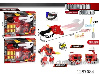 DIY Fire Truck Transformer Car Catapulted Axe Set (W, L/M), Includes 3 AG13 Batteries (2 mixed)