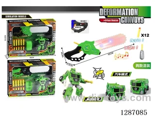 DIY Sanitation Transformer Car Catapulted Saw Set (W, L/M), Includes 3 AG13 Batteries (2 mixed)