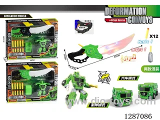 DIY Sanitation Transformer Car Catapult Knife Set W L/M, Includes 3 AG13 Batteries (2 mixed)