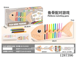 Fishbone Color-Matching Tabletop Game (Shark Edition)