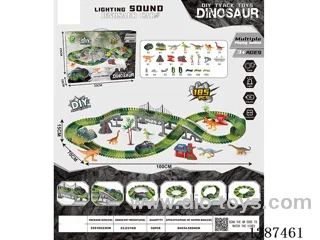 Dinosaur Locomotive Track Set: With Lights – Not included battery (185PCS)