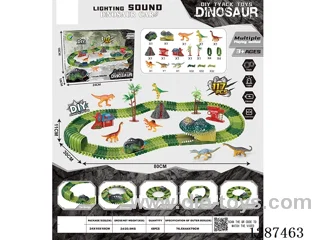 Dinosaur Locomotive Track Set: With Lights – Not included battery (117PCS)
