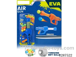 ABS Mechanical (Blue and Orange) Dual-Use Air-Powered Gun (6 balls, 6 EVA bullets)