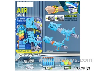 Spring Shark (Blue) Dual-Use Air-Powered Gun (6 balls, 6 EVA bullets)