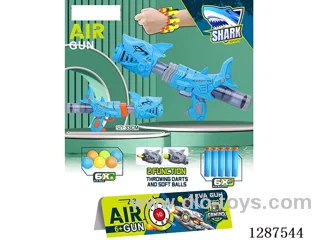 Shark (Blue) Dual-Use Air-Powered Gun (6 balls, 6 EVA bullets)