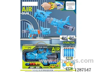 Spring Shark (Blue) Dual-Use Air-Powered Gun (6 balls, 6 EVA bullets)