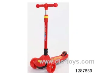 Scooter - Soft Rubber Non-Slip, Lights & Music, One-Second Fold, Full-Cover Deck—Red/Royal Blue, Sky Blue, Pink/Black/Purple