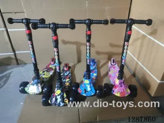 Scooter - Graffiti 50 Wheels, Lights & Music, One-Second Fold—Black/Yellow/Pink/Blue