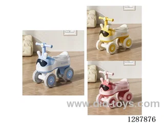 Rogue Rabbit Free Wheel Scooter - Lights + Music - Blue/Pink/Khaki/Yellow - Eco-Friendly PP