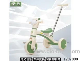 Multifunctional Alpaca Push Tricycle - Lights + Music - Orange/Green/Magenta - Eco-Friendly PP