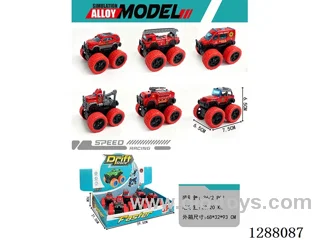 6PCS Pull-back Zinc Alloy City Fire Truck Set