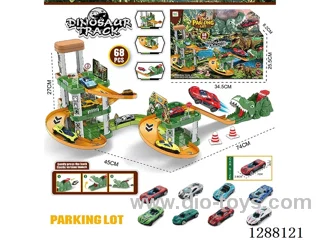 DIY Dinosaur Catapult Track Parking Lot 68PCS