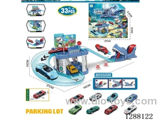 DIY Catapult Shark Track Parking Lot 33PCS