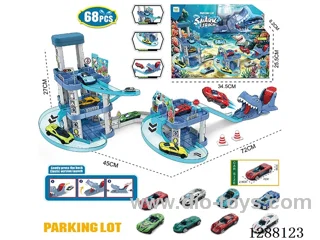 DIY Catapult Shark Track Parking Lot 68PCS