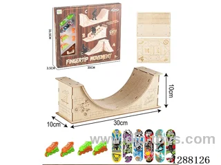Alloy Finger Skateboard Set + Wooden DIY Scene