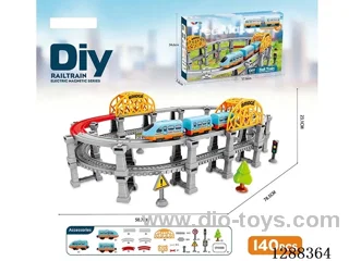 DIY Assembled Electric Track Train/140PCS with music not included battery