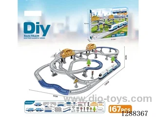 DIY Assembled Electric Track Train/167PCS with music not included battery