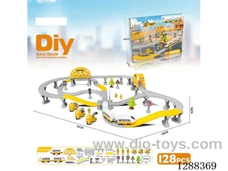 DIY Assembled Electric Track Train/128PCS with music not included battery