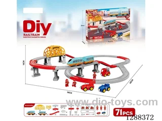 DIY Assembled Electric Track Train/71PCS with music not included battery