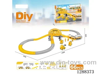DIY Assembled Electric Track Train/66PCS with music not included battery