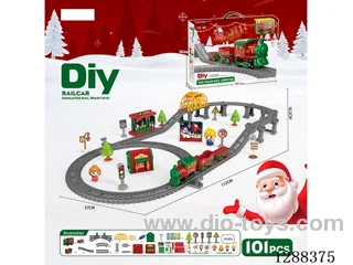 Christmas-Themed DIY Assembled Electric Track Train/101PCS with music not included battery