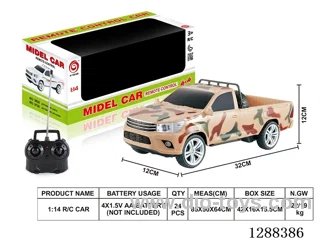 1:14 4ch RC car with light not included battery