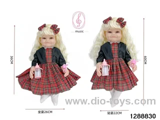 24-inch 60CM eco-friendly vinyl doll with IC /touch-sensitive sounding (feet are filled with cotton)