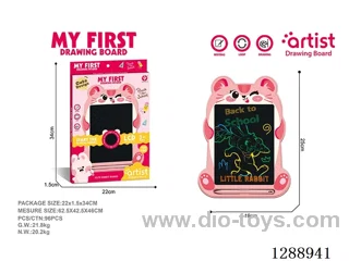 Little Rabbit LCD Drawing Board, One-Button Clear, included battery (1 x 3V CR2025 button cell battery)