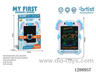 Elephant LCD Drawing Board, One-Button Clear, Included Battery (1 x 3V CR2025 button cell battery)