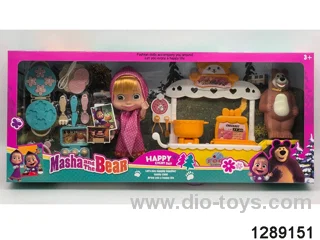 6 inch Solid Martha Doll with Bear, Cake Car & Egg Cooker