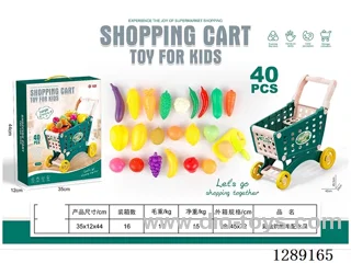 Large Shopping Cart with Fruit