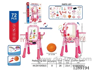 Standing Long-Legged Vanity Writing Board (4-in-1) Single Color, Single Style / Pink