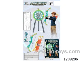 Folding Flashlight Bow and Arrows/Quiver + Large Target Stand (3 AG13 Batteries)