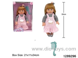 35cm girl doll with accessories in window box