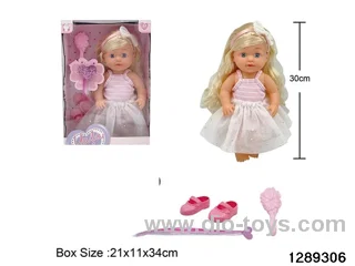 30cm girl doll with accessories in window box
